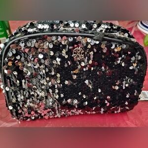 Christian Lacroix Black and Silver Cosmetic Bag